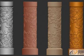 ZBrush中如何在圆柱或者是曲面模型上面雕刻花纹？