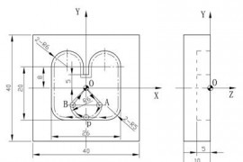 刀具半径补偿加工零件凹槽的内轮廓编程举例（图文教程）