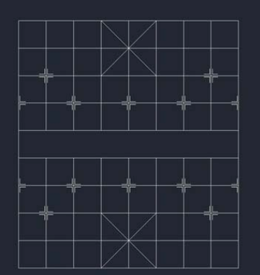 想要用CAD画一个象棋棋盘，应该怎么画呢？（图文教程）,用CAD怎么绘制中国象棋棋盘?,图文,第6张