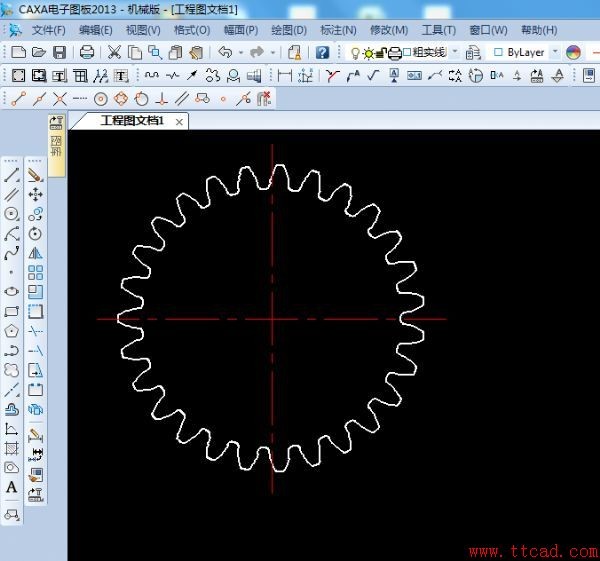 在CAXA中如何快速画齿轮齿形线切割图步骤,在CAXA中快速画齿轮齿形线切割图,齿轮,步骤,第5张
