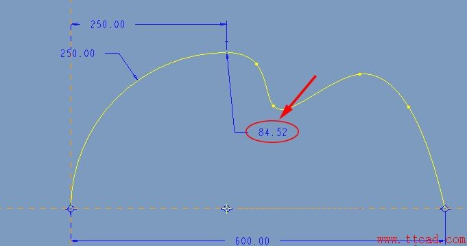 Pro/E软件如何精确控制样条曲线标注尺寸方法,Pro/E样条曲线标注尺寸方法,标注,曲线,半径,第5张