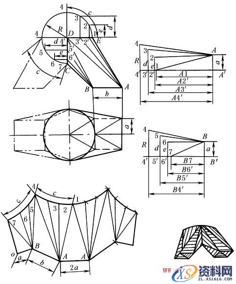 机械制图--展开图画法（图文教程）,b2d1d31f,画法,制图,教程,第8张