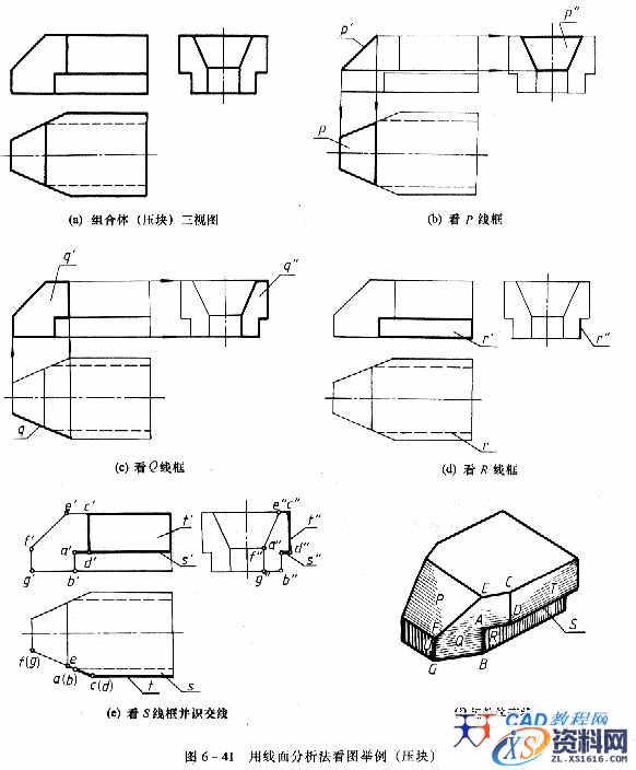 机械制图教程—6-5组合体视图的基本方法（图文教程）,机械制图教程—6-5组合体视图的基本方法,视图,如图,投影,形状,第12张