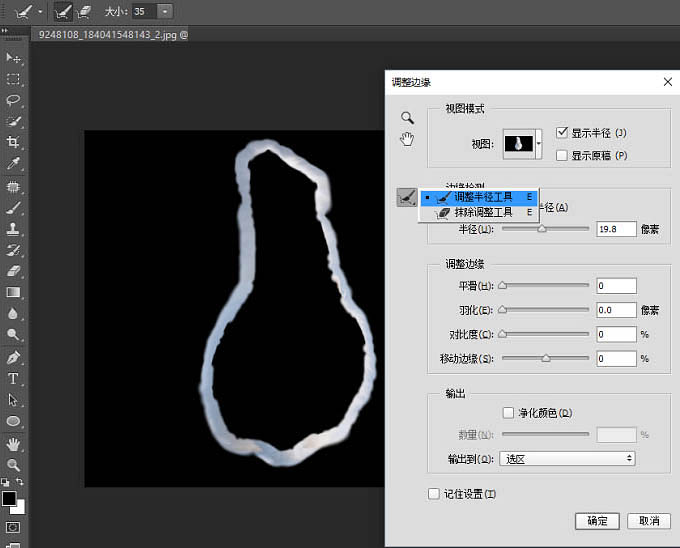 PS利用快速蒙版及调整边缘快速抠出白猫教程(图文教程),PS利用快速蒙版及调整边缘快速抠出白猫教程,选择,这个,半径,第11张