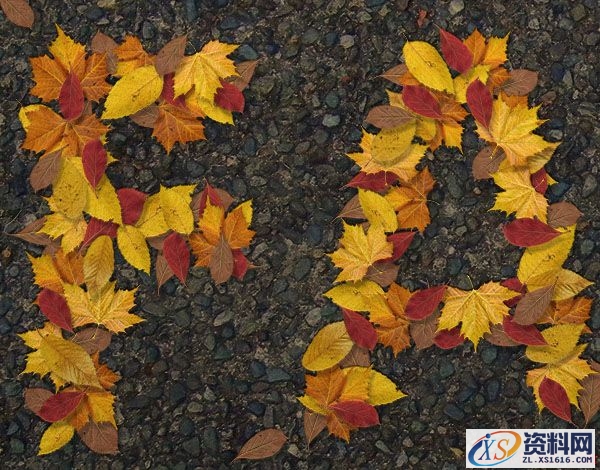 PS新手教程！手把手教你绘制萧瑟的秋天落叶字效(图文教程),2jc20151201,文件,选择,这个,第24张