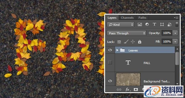 PS新手教程！手把手教你绘制萧瑟的秋天落叶字效(图文教程),14jc20151201,文件,选择,这个,第12张