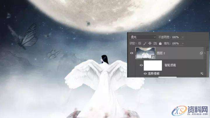 PS教程：合成月光下挥着翅膀的女孩,教程,第11张
